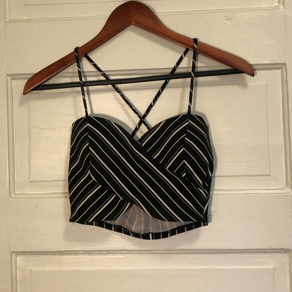 Black, strappy crop top.